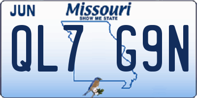 MO license plate QL7G9N