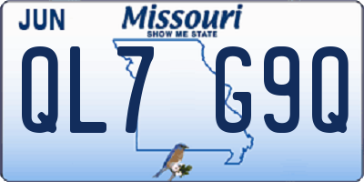 MO license plate QL7G9Q