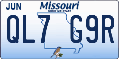 MO license plate QL7G9R