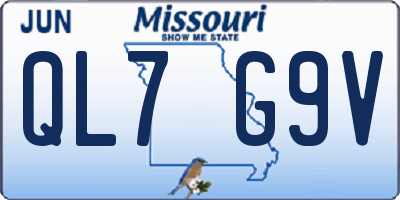 MO license plate QL7G9V