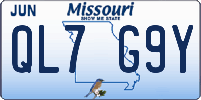 MO license plate QL7G9Y