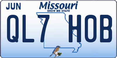 MO license plate QL7H0B