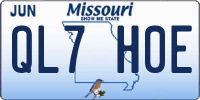 MO license plate QL7H0E