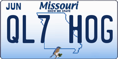 MO license plate QL7H0G
