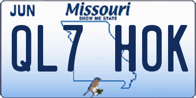 MO license plate QL7H0K