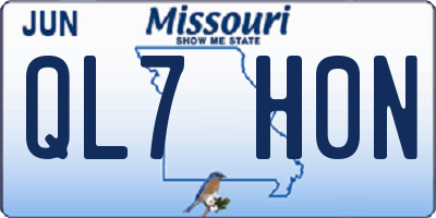 MO license plate QL7H0N
