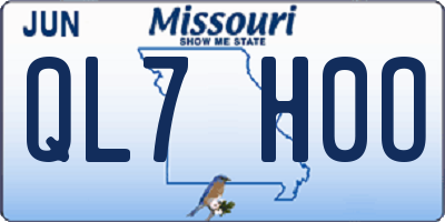 MO license plate QL7H0O