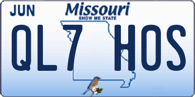MO license plate QL7H0S