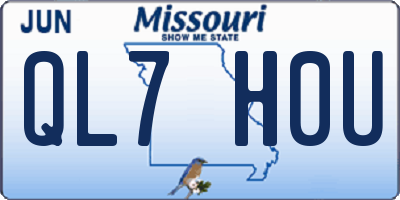 MO license plate QL7H0U