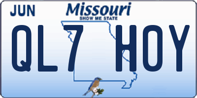 MO license plate QL7H0Y