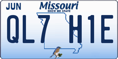 MO license plate QL7H1E