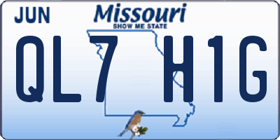 MO license plate QL7H1G