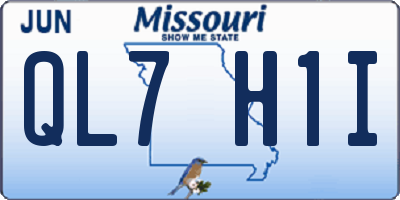 MO license plate QL7H1I