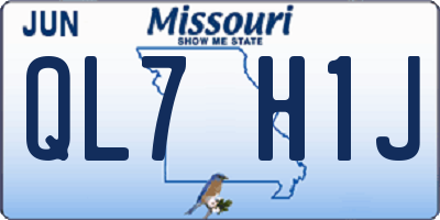 MO license plate QL7H1J
