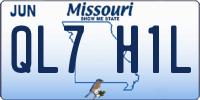 MO license plate QL7H1L
