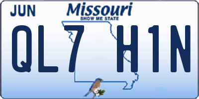 MO license plate QL7H1N