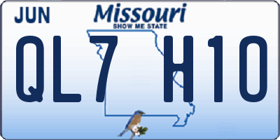 MO license plate QL7H1O