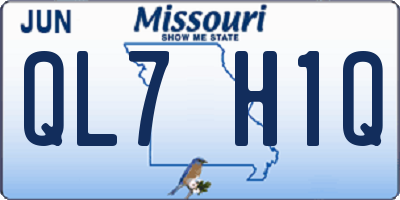 MO license plate QL7H1Q