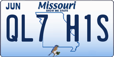 MO license plate QL7H1S