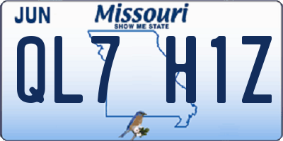 MO license plate QL7H1Z