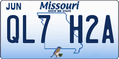 MO license plate QL7H2A