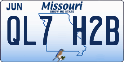 MO license plate QL7H2B