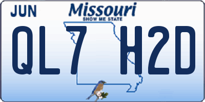 MO license plate QL7H2D