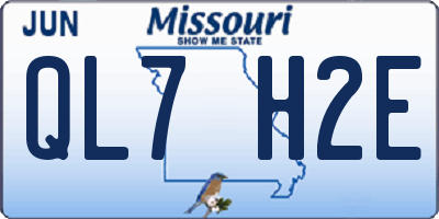 MO license plate QL7H2E
