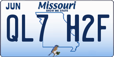 MO license plate QL7H2F