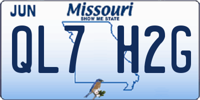 MO license plate QL7H2G