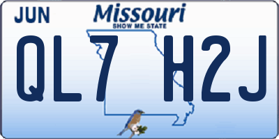 MO license plate QL7H2J