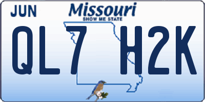 MO license plate QL7H2K