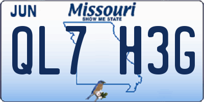 MO license plate QL7H3G