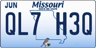 MO license plate QL7H3Q