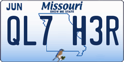 MO license plate QL7H3R