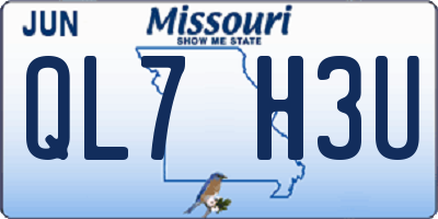 MO license plate QL7H3U