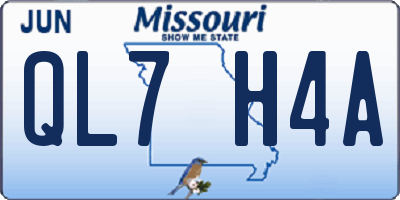 MO license plate QL7H4A
