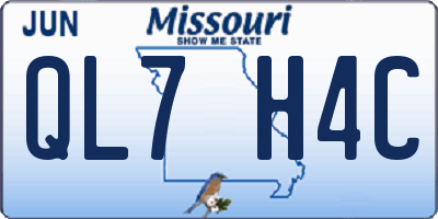 MO license plate QL7H4C