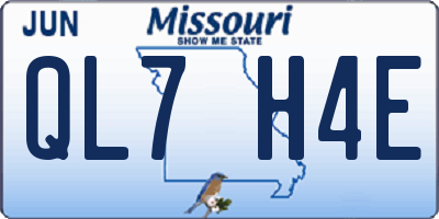 MO license plate QL7H4E