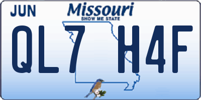 MO license plate QL7H4F