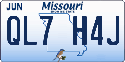 MO license plate QL7H4J