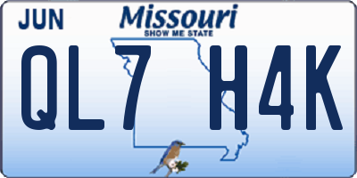 MO license plate QL7H4K