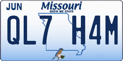 MO license plate QL7H4M