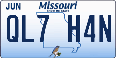 MO license plate QL7H4N