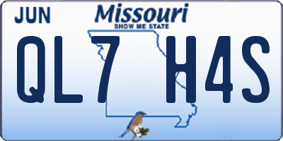 MO license plate QL7H4S