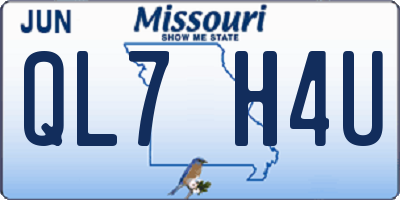 MO license plate QL7H4U