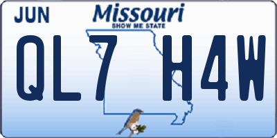 MO license plate QL7H4W