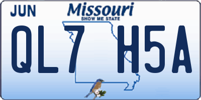 MO license plate QL7H5A