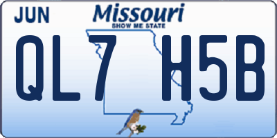 MO license plate QL7H5B