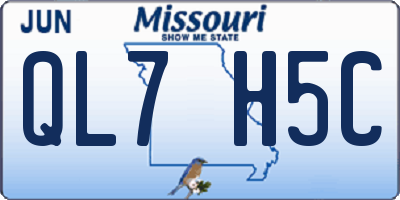 MO license plate QL7H5C